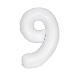 Matte White Number 9 Foil Balloon 34"