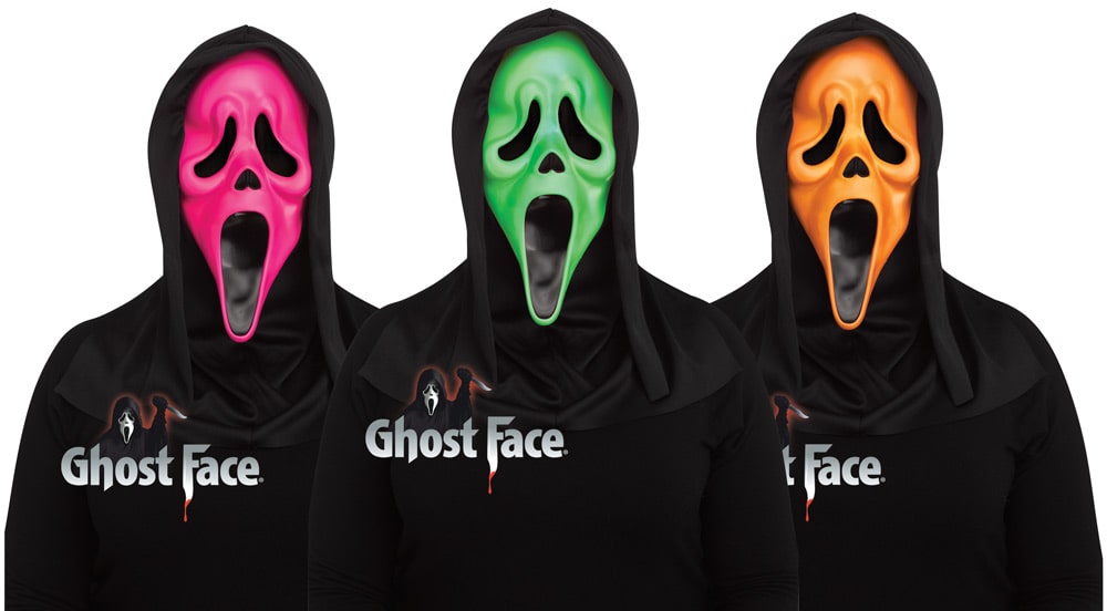 Fluorescent Ghost Face® Mask 3 Asst