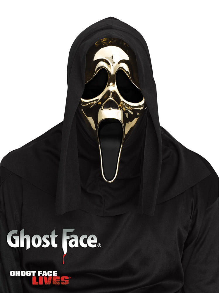 Ghost Face® Gold Chrome Mask Adult