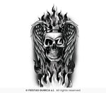 Fiery Skull Tattoo, 14x30 cm