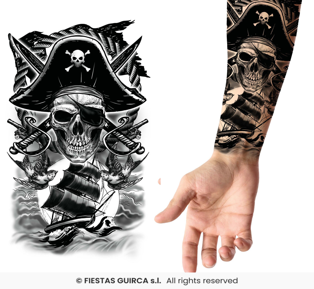 Pirate Tattoo, 14x30 cm