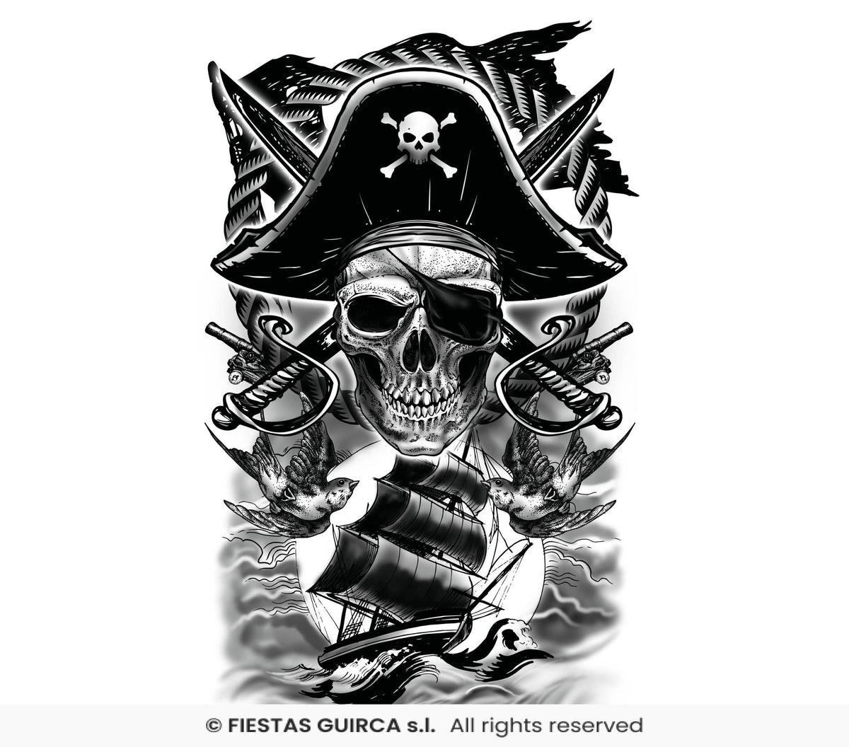 Pirate Tattoo, 14x30 cm