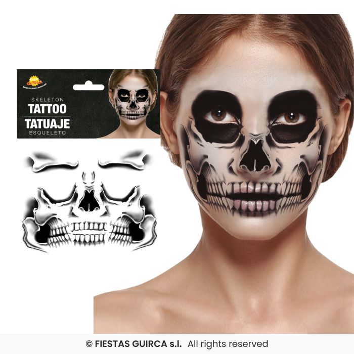 Skeleton Face Tattoo