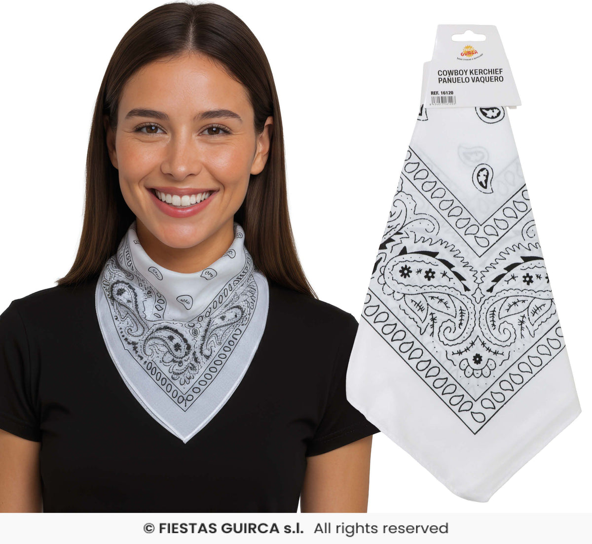 Cowboy Bandana - White