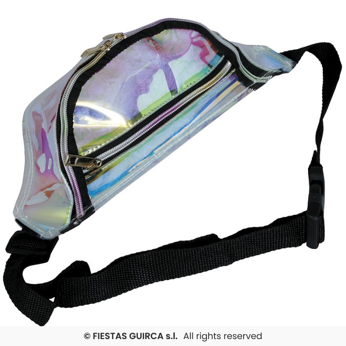 80s Holographic Silver Belt Bag