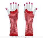 Red - Long fishnet Gloves