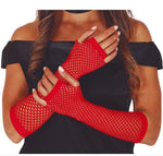 Red - Long fishnet Gloves