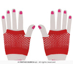 Red - Short 11cm Fishnet Gloves