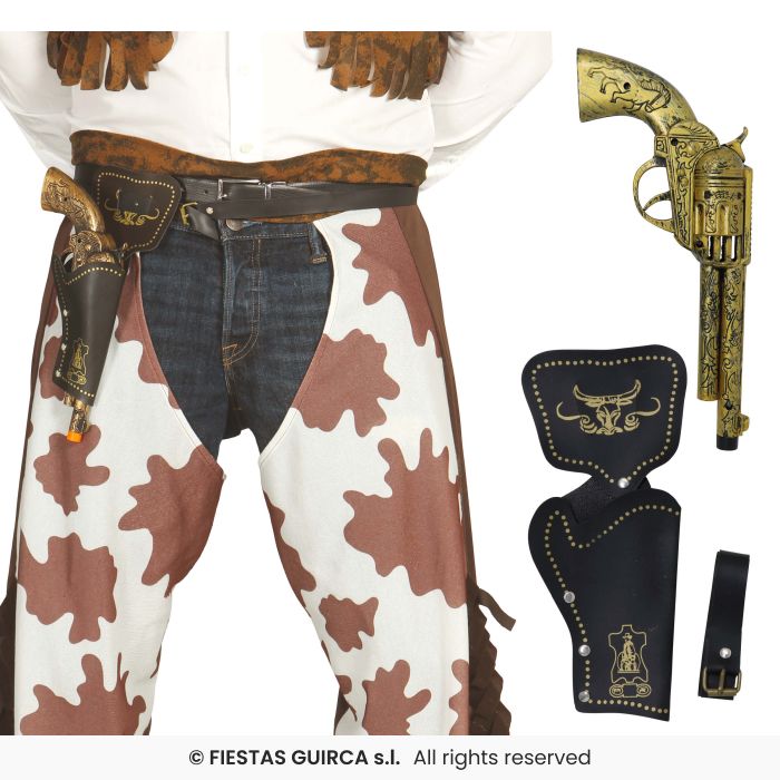 Holster with Gold Gun, 29cm