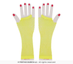 Yellow - Long fishnet Gloves