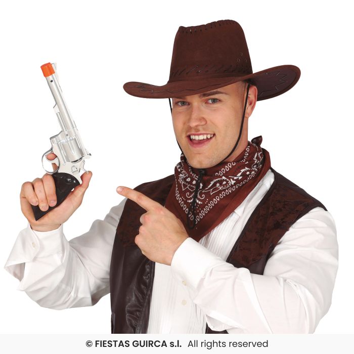 Silver Cowboy Gun 32cms
