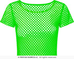 80's Neon Green Fishnet T-Shirt - Onesize