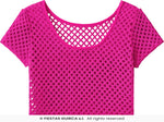 80's Neon Pink Fishnet T-Shirt - Onesize