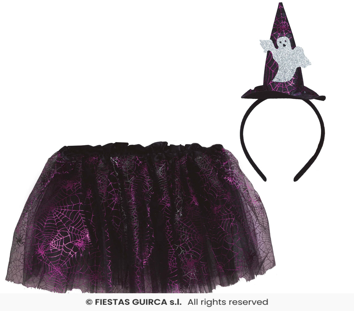 Purple & Black Ghost Witch Set for Children 30cm