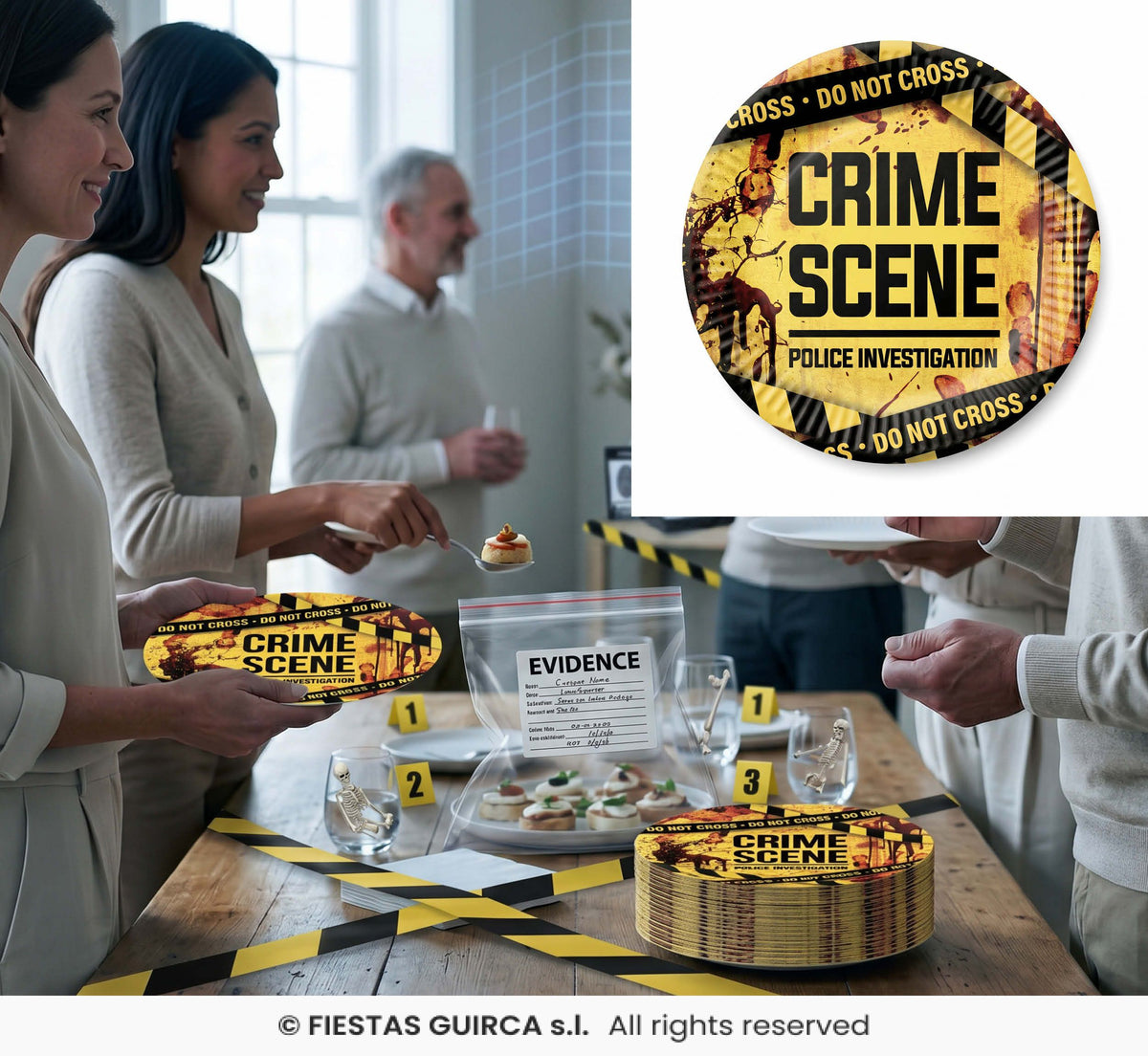Police Crime Scene Paper Plates - 6pk