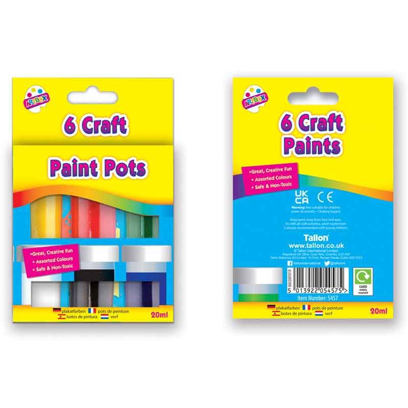 6 Colours Craft Paint Pots