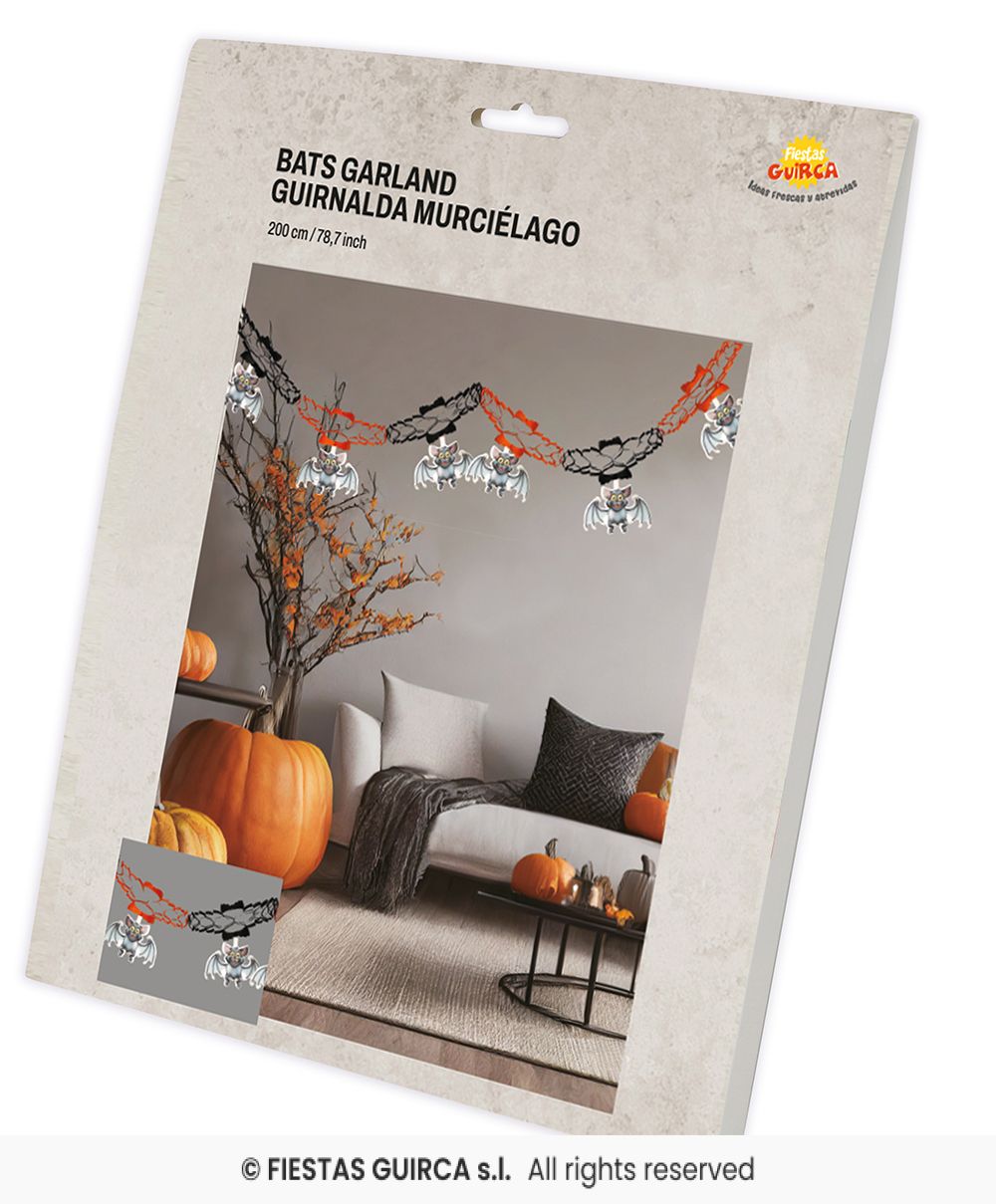 Halloween Fantasy Bat Garland 15x200cm