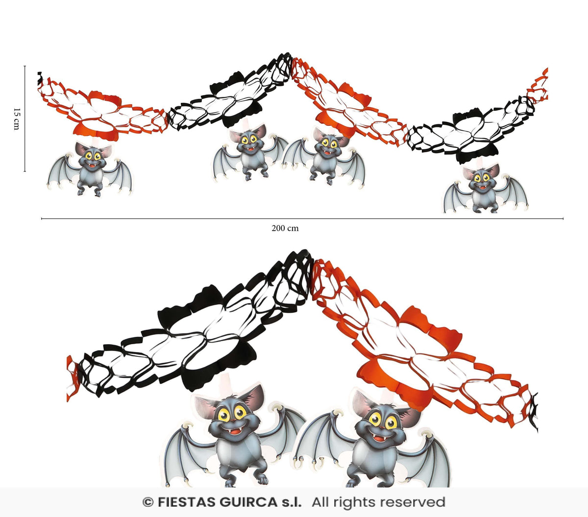 Halloween Fantasy Bat Garland 15x200cm