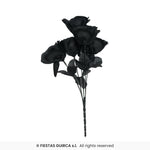 Gothic Bride Black Roses Bouquet, 35cm