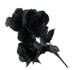 Gothic Bride Black Roses Bouquet, 35cm