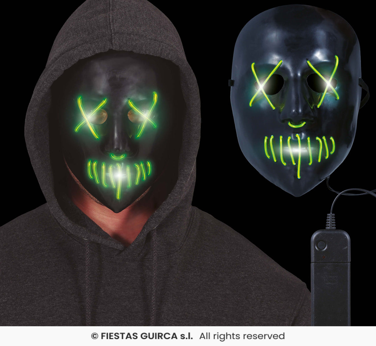Black Mask with Light, PVC