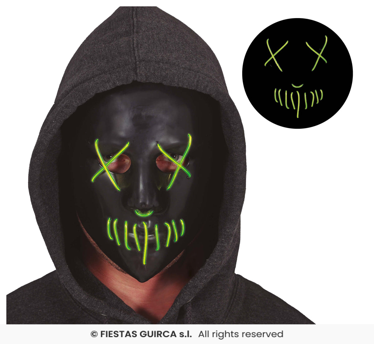 Black Mask with Light, PVC