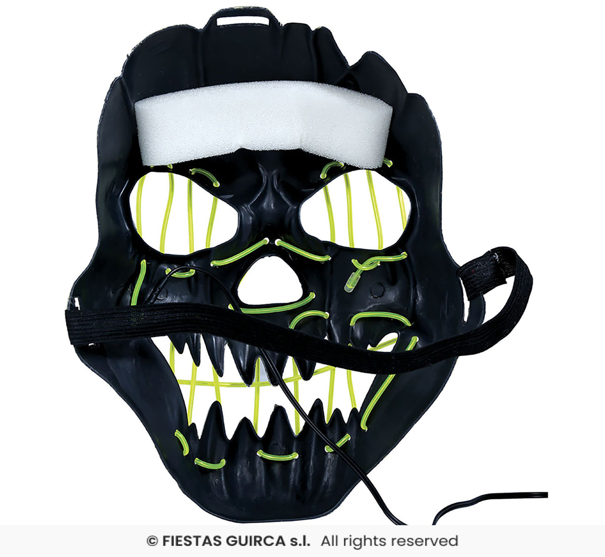 Black Smiling Mask with Light - PVC