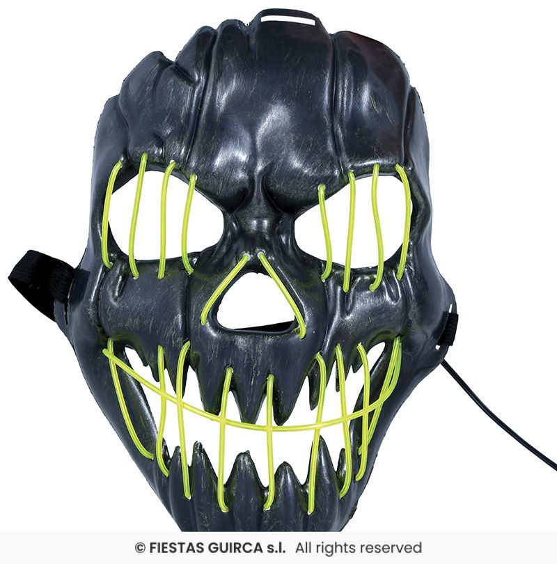Black Smiling Mask with Light - PVC
