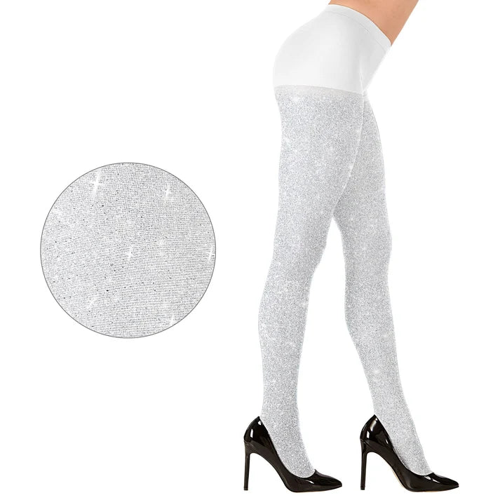 White Shimmer Tights 40 Denier Adult