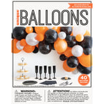 Orange, Black & White Halloween Balloon Arch Kit - 40 piece