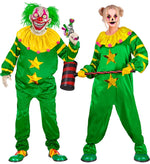 Adult Halloween Green Outer Space Horror Clown Jumpsuit