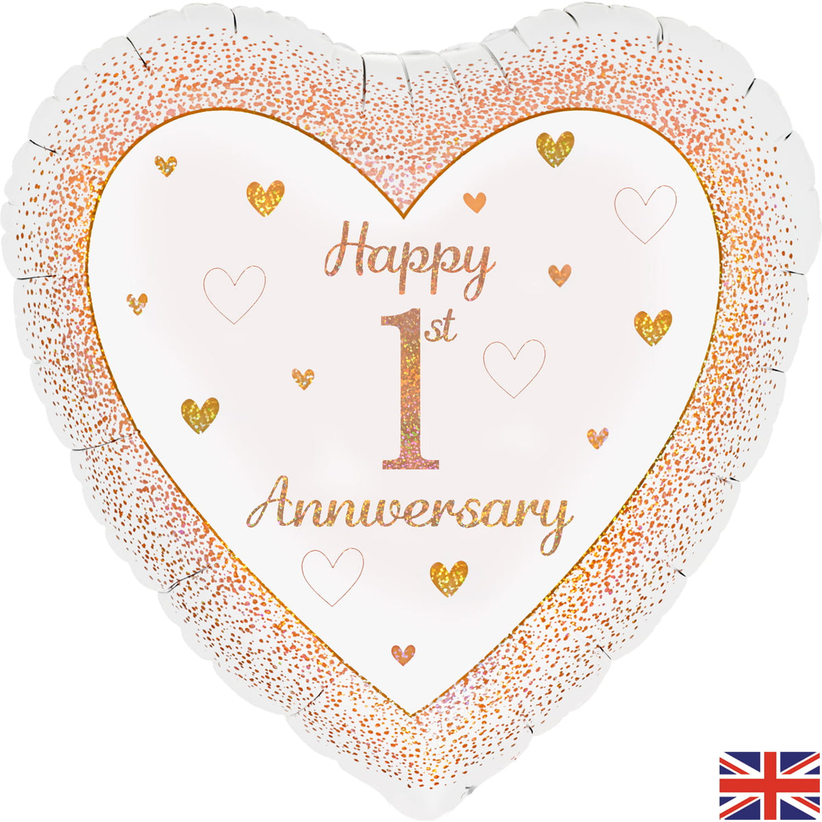 Happy 1st Anniversary Foil Heart 18" Balloon