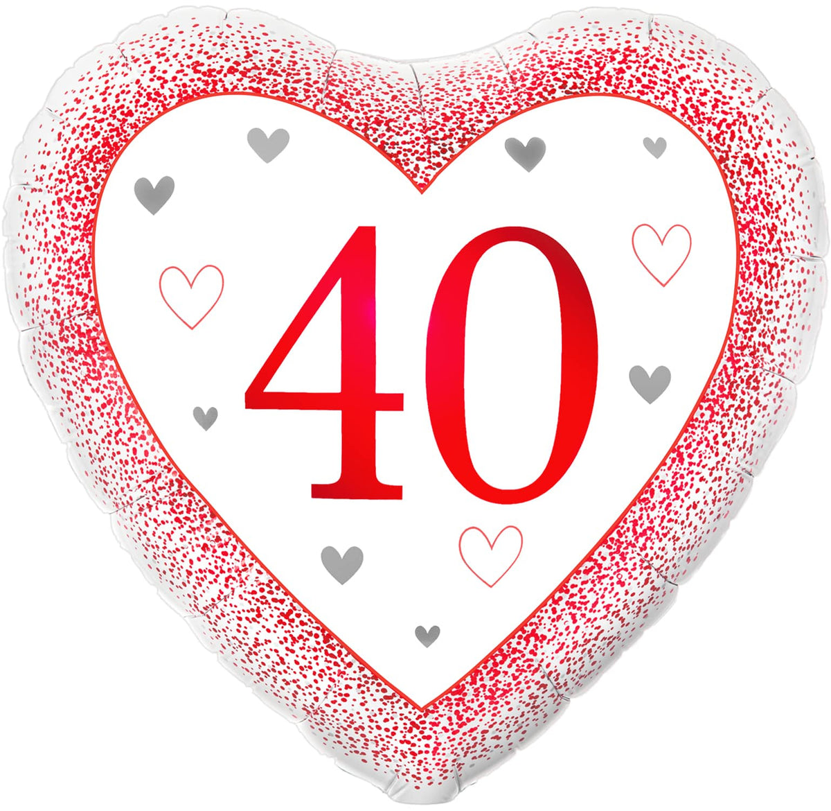 Happy 40th Ruby Anniversary Foil Heart 18" Balloon