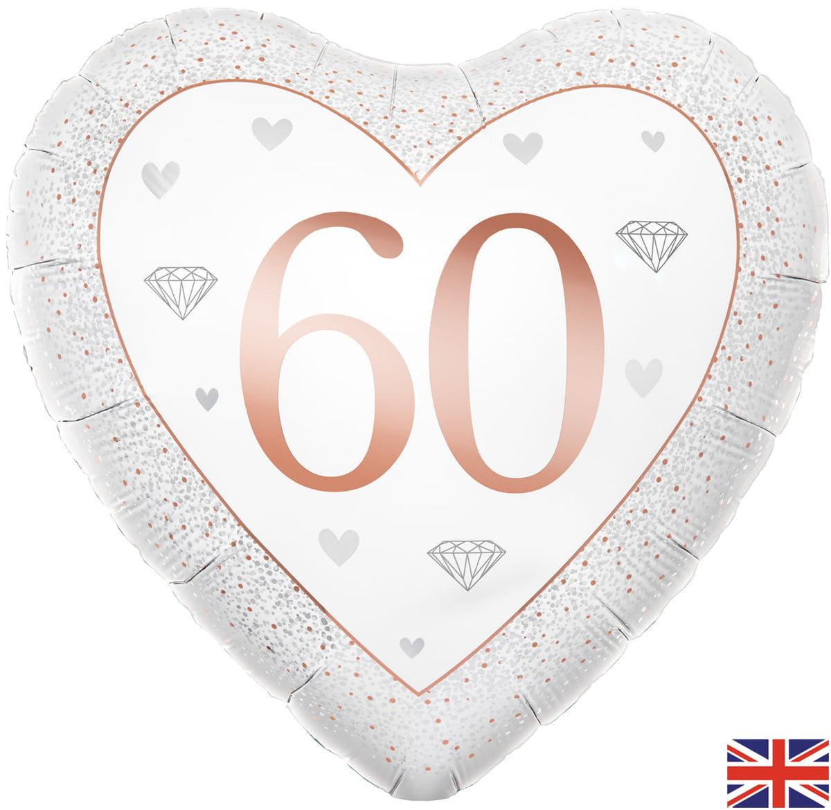 Happy 60th Diamond Anniversary Foil Heart 18" Balloon