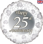 Happy 25th Anniversary 18" Foil Balloon