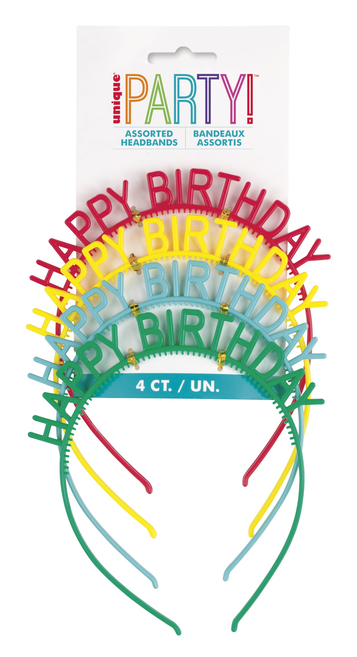 Happy Birthday Headbands - 4pk Party Favours