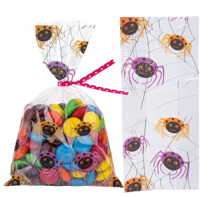 Halloween Creepy Spider Cello Treat Bags - 20pk