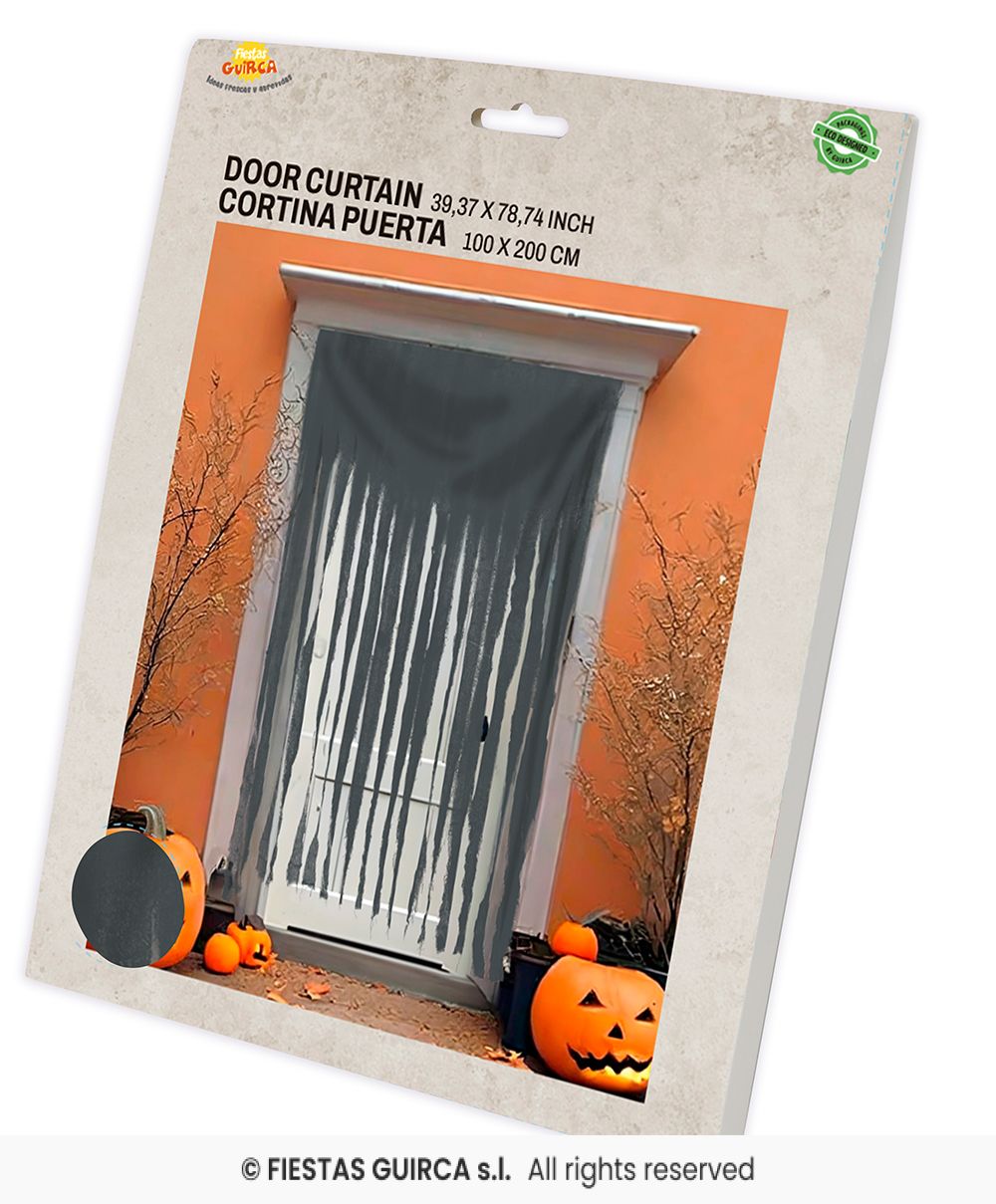 Grey Fabric Walkthrough Door Curtain - 100x200cm