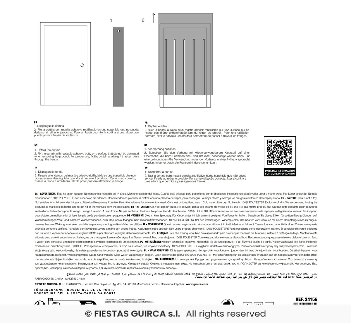 Grey Fabric Walkthrough Door Curtain - 100x200cm