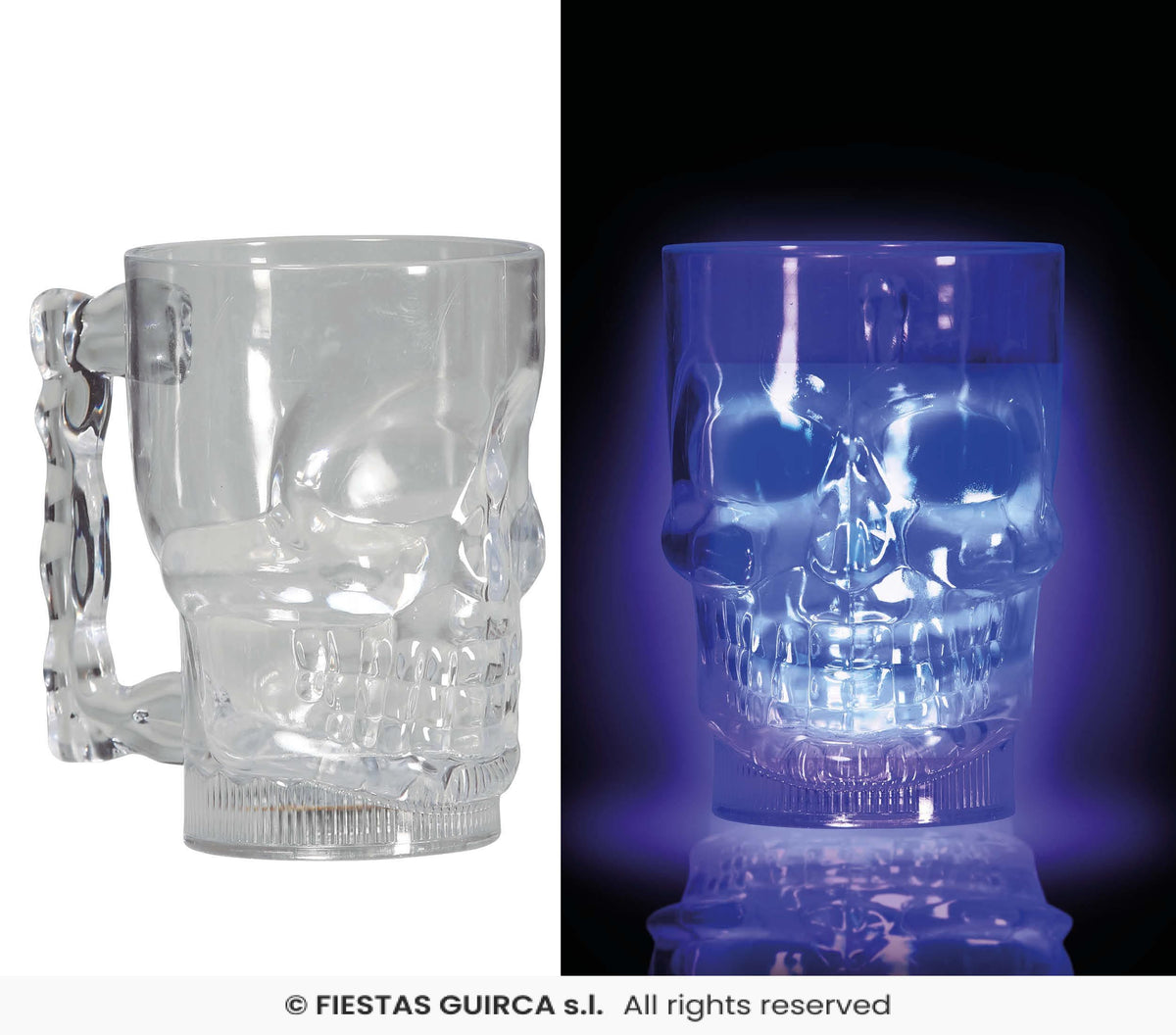 Skull Jug with Light - 500 ml, 10x14 cm