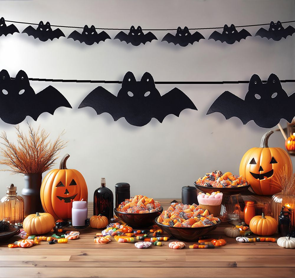 Black Bat Hanging Garland - 3m Long