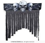 Black Skull Creepy Curtain 90x90cm