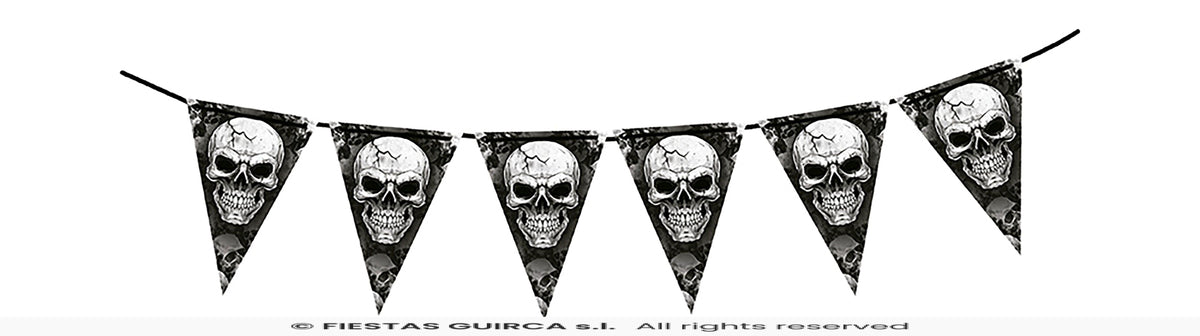 Skull Pennant Banner - 3m