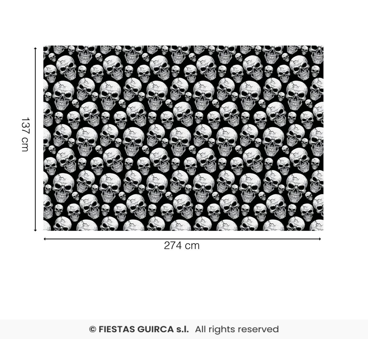 Skulls Plastic Table cover - 137x274 cm