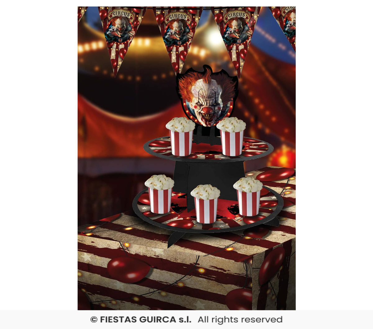3 Tier Halloween Clown Carnival Treat Stand