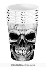 Black Skull Paper Cups - 6pk