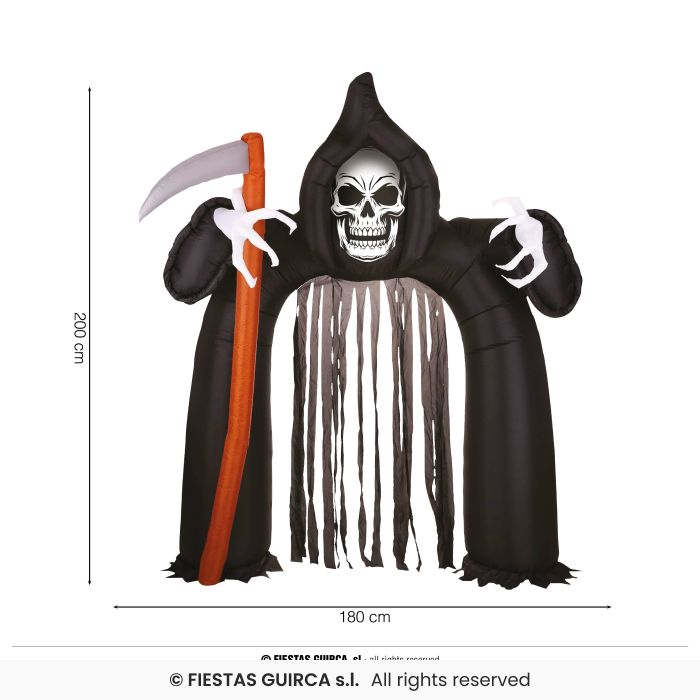 Grim Reaper Arch with Curtain - inflatable, 200x180 cm