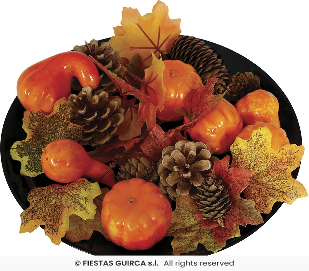 Boxed Pumpkin Leaves and Pinecones - Set