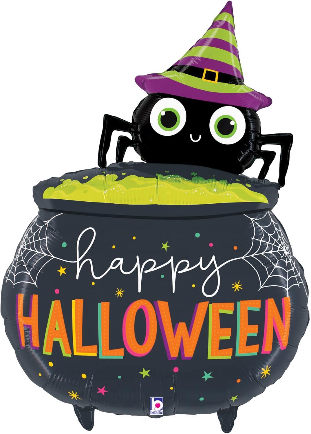 Happy Halloween Spider Cauldron Shaped Balloon - 44"
