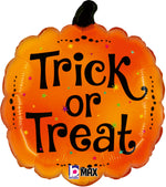 Trick or Treat Orange Pumpkin Foil Balloon - 18"